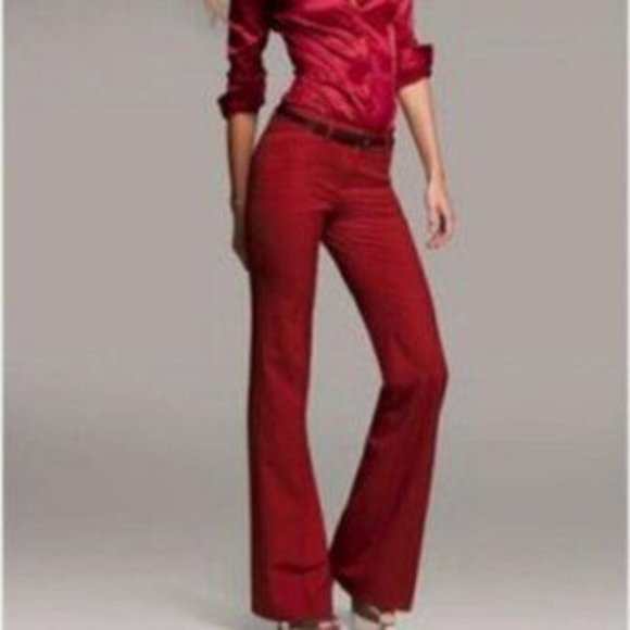 Victoria’s Secret Red Velvet Flare Christie Fit Pants 8 NWOT - Picture 2 of 9